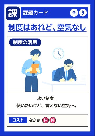 課題カード：制度はあれど、空気なし
